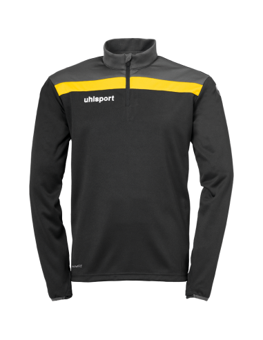 Uhlsport Offense 23 1/4 Zip Top - Noir, Anthracite & Jaune Citron