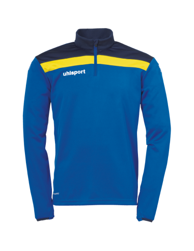 Uhlsport Offense 23 1/4 Zip Top - Azur, Marine & Jaune Citron