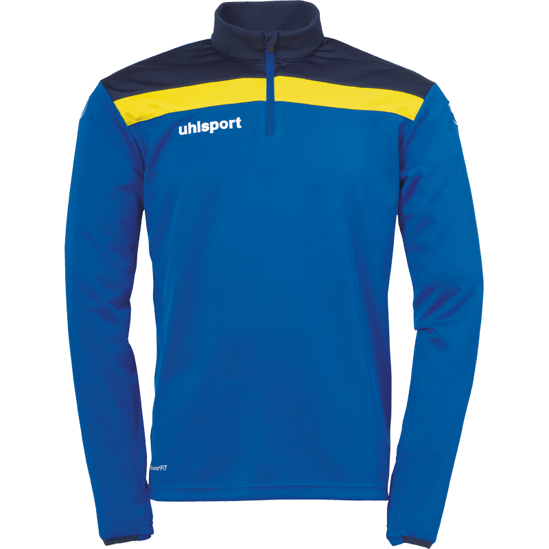 Uhlsport Offense 23 1/4 Zip Top - Azur, Marine & Jaune Citron