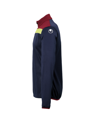 Uhlsport Offense 23 1/4 Zip Top - Marine, Bordeaux & Jaune Fluo