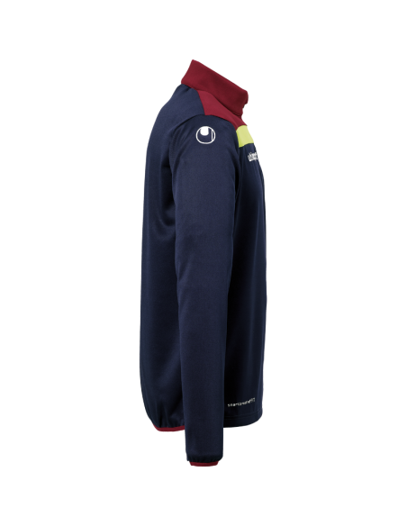 Uhlsport Offense 23 1/4 Zip Top - Marine, Bordeaux & Jaune Fluo