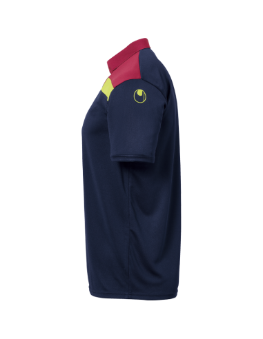 Uhlsport Offense 23 Polo Shirt - Marine, Bordeaux & Jaune Fluo