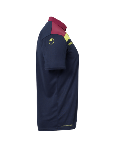 Uhlsport Offense 23 Polo Shirt - Marine, Bordeaux & Jaune Fluo