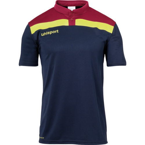 Uhlsport Offense 23 Polo Shirt - Marine, Bordeaux & Jaune Fluo