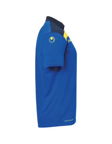 Uhlsport Offense 23 Polo Shirt - Azur, Marine & Jaune Citron