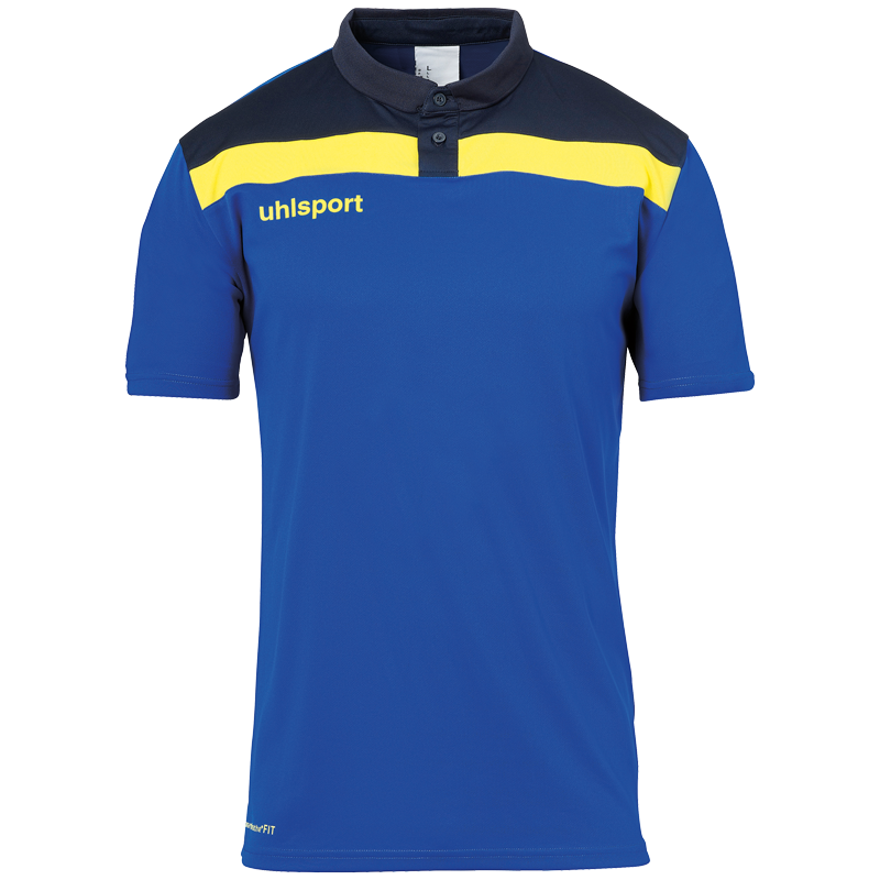 Uhlsport Offense 23 Polo Shirt - Azur, Marine & Jaune Citron