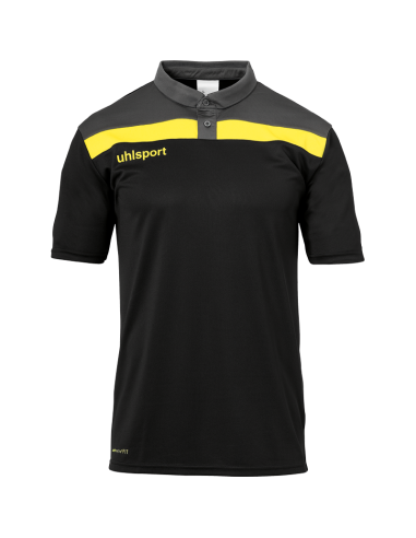 Uhlsport Offense 23 Polo Shirt - Noir, Anthracite & Jaune Citron