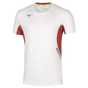 Mizuno Premium JPN Tee - Blanc & Rouge