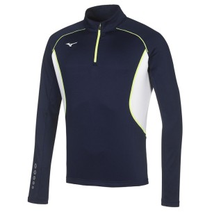 Mizuno Premium JPN Warmer Top - Marine & Blanc
