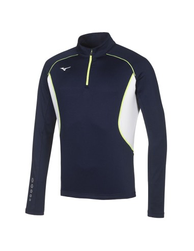 Mizuno Premium JPN Warmer Top - Marine & Blanc