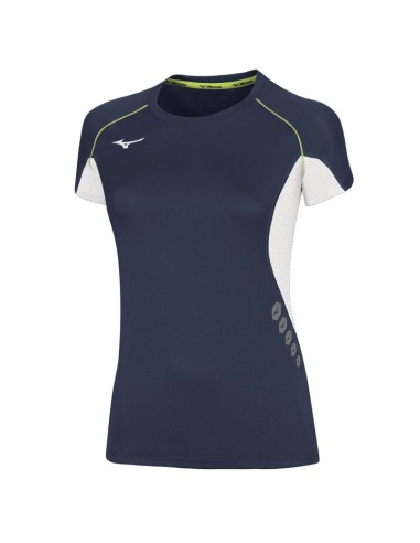 Mizuno Premium JPN Tee Femme - Marine & Blanc