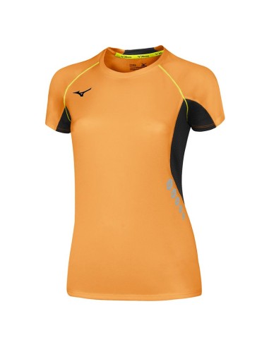 Mizuno Premium JPN Tee Femme - Orange & Noir