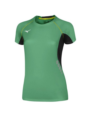 Mizuno Premium JPN Tee Femme - Vert & Noir