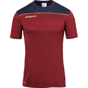 Uhlsport Offense 23 Poly Shirt - Bordeaux, Marine & Jaune Fluo