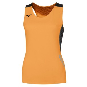 Mizuno Premium JPN Singlet Femme - Orange & Noir