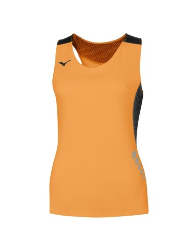 Mizuno Premium JPN Singlet Femme - Orange & Noir