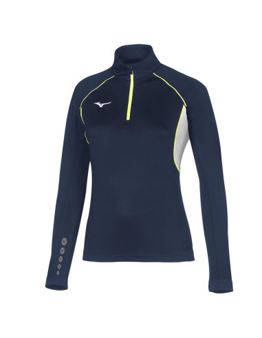 Mizuno Premium JPN Warmer Top Femme - Marine & Blanc