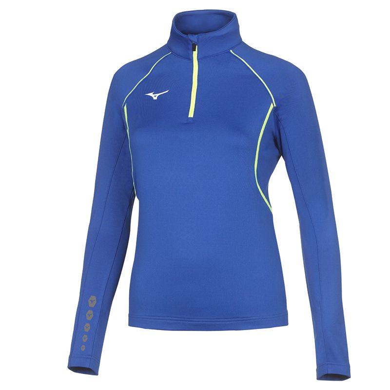 Mizuno Premium JPN Warmer Top Femme - Marine & Blanc