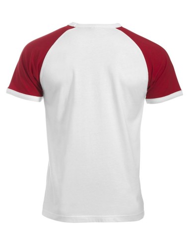 Raglan-T - Blanc & Rouge