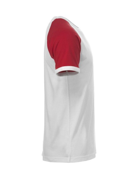 Raglan-T - Blanc & Rouge