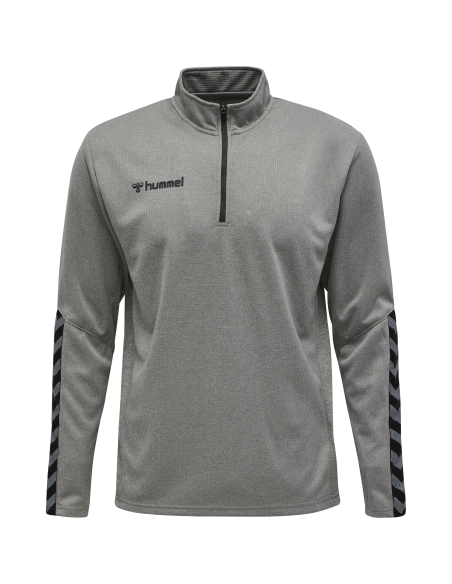 Hummel HML Authentic Half Zip Sweatshirt - Gris Chiné