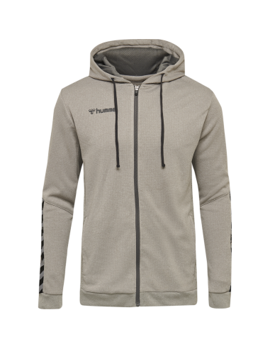 Hummel HML Authentic Poly Zip Hoodie - Gris Chiné