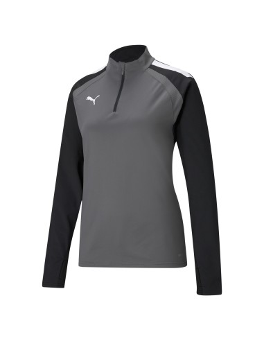 Puma team Liga 1/4 Zip Top Femme - Gris foncé & Noir