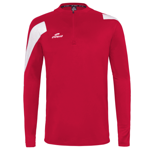 Eldera Sweat Col zippé ACTION - Rouge et Blanc