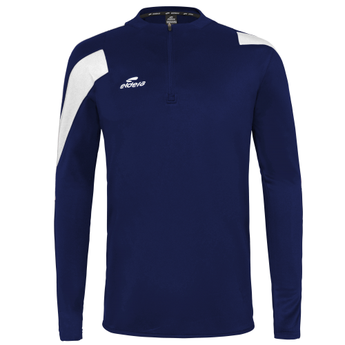 Eldera Sweat Col zippé ACTION - Marine et Blanc