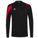 Eldera Sweat Col zippé ACTION - Noir et Rouge