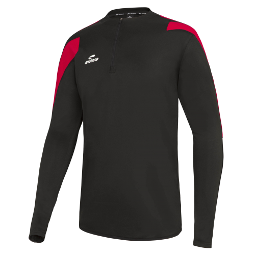 Eldera Sweat Col zippé ACTION - Noir et Rouge