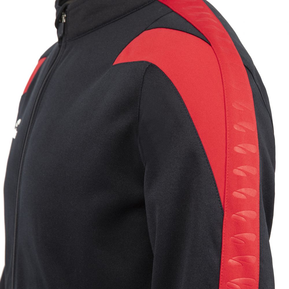 Eldera Sweat Col zippé ACTION - Noir et Rouge