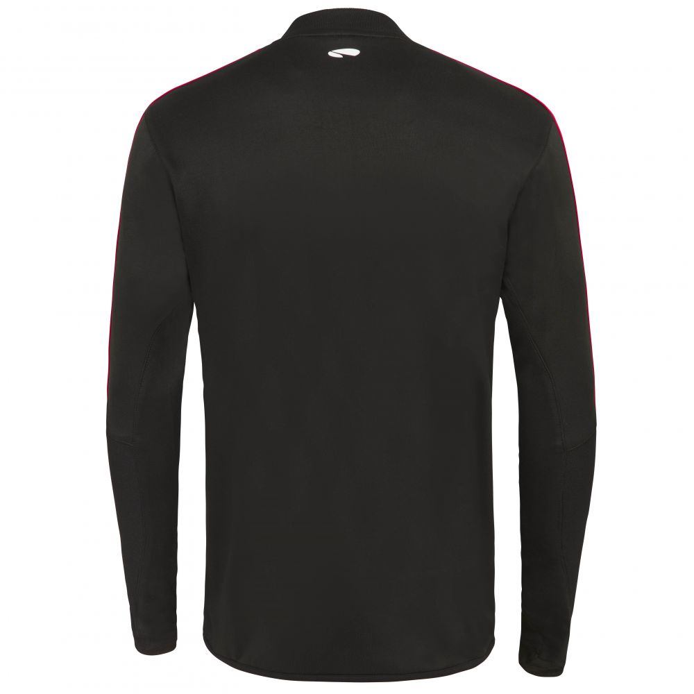 Eldera Sweat Col zippé ACTION - Noir et Rouge