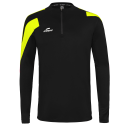 Eldera Sweat Col zippé ACTION - Noir et Jaune fluo