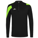 Eldera Sweat Col zippé ACTION - Noir et Vert fluo