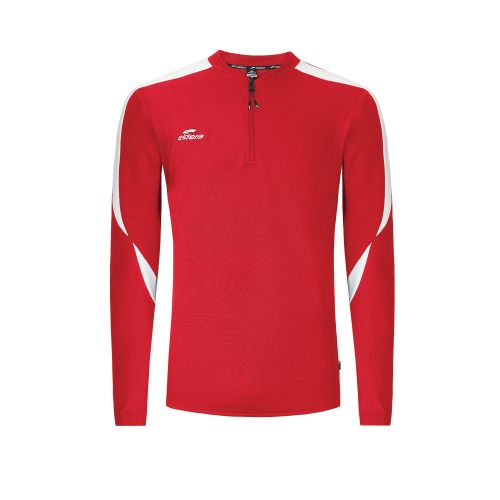 Eldera Sweat Col zippé COMPO - Rouge et Blanc