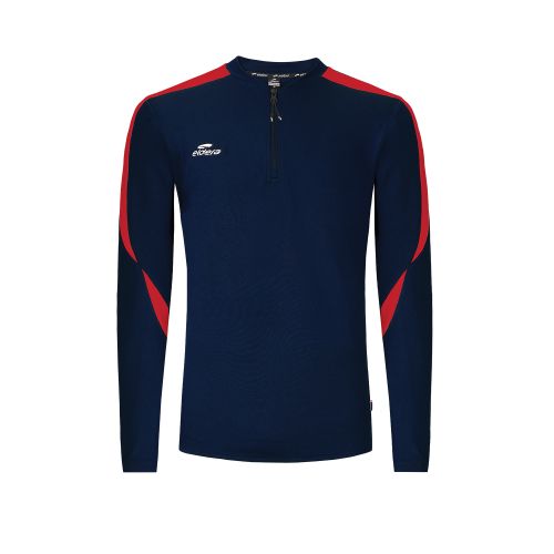 Eldera Sweat Col zippé COMPO - Marine et Rouge