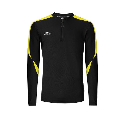 Eldera Sweat Col zippé COMPO - Noir et Jaune