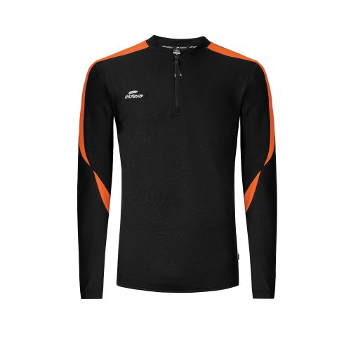 Eldera Sweat Col zippé COMPO - Noir et Orange