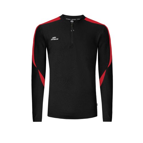 Eldera Sweat Col zippé COMPO - Noir et Rouge