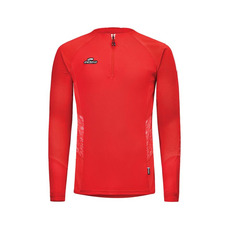 Eldera Sweat col zippé ELITE - Rouge et blanc