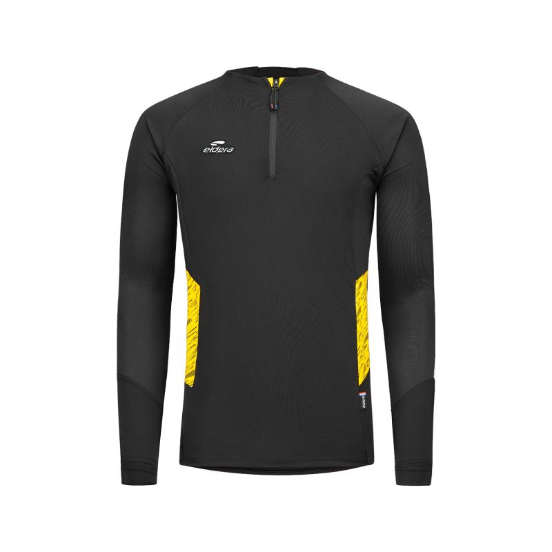 Eldera Sweat col zippé ELITE - Noir et jaune