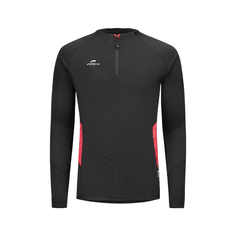 Eldera Sweat col zippé ELITE - Noir et rouge