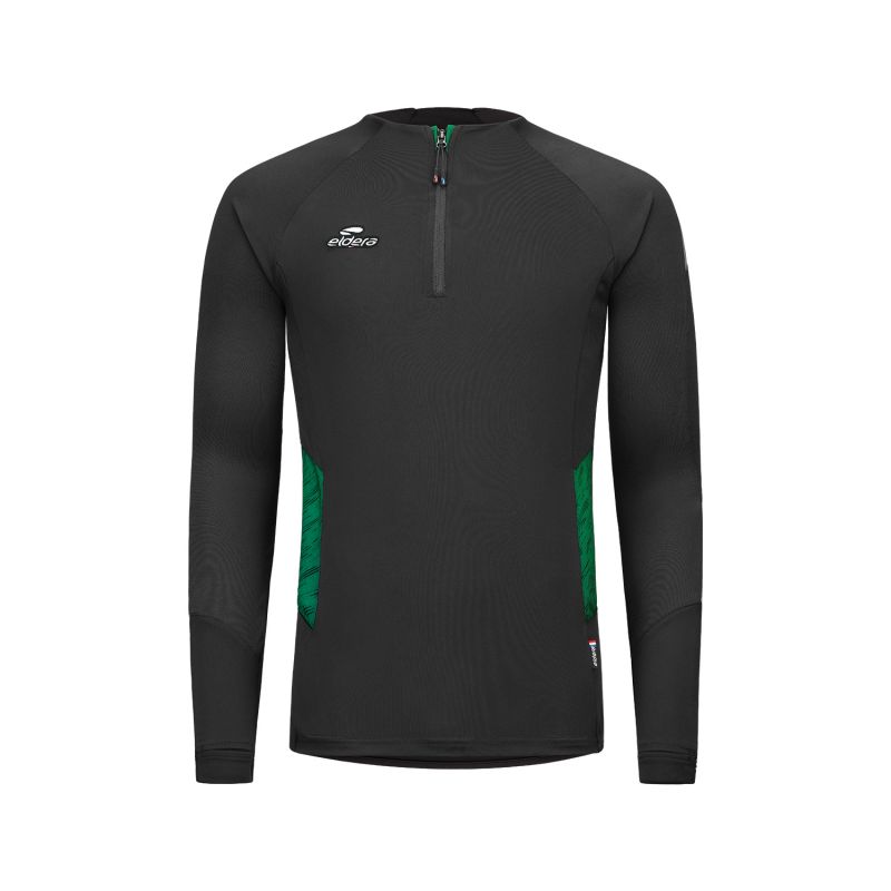 Eldera Sweat col zippé ELITE - Noir et vert