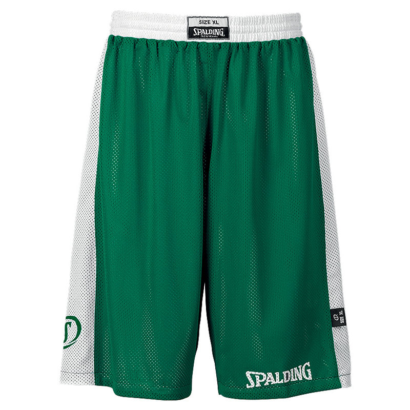 Spalding Essential Reversible Shorts - Vert & Blanc