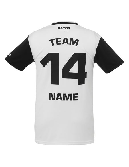 Kempa Emotion Shirt - Blanc & Noir - Exemple de marquage dos