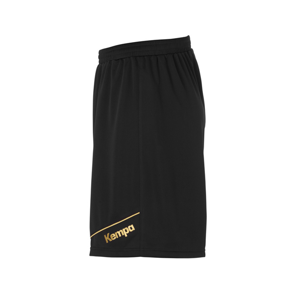 Kempa Gold Shorts - Noir & Or - Jambe gauche