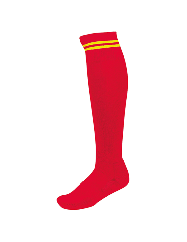 Chaussettes de Sport à Rayures - Rouge & Jaune