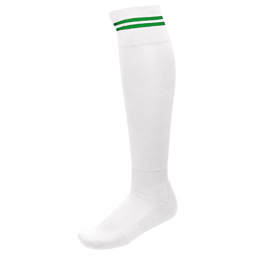 Chaussettes de Sport à Rayures - Blanc & Vert