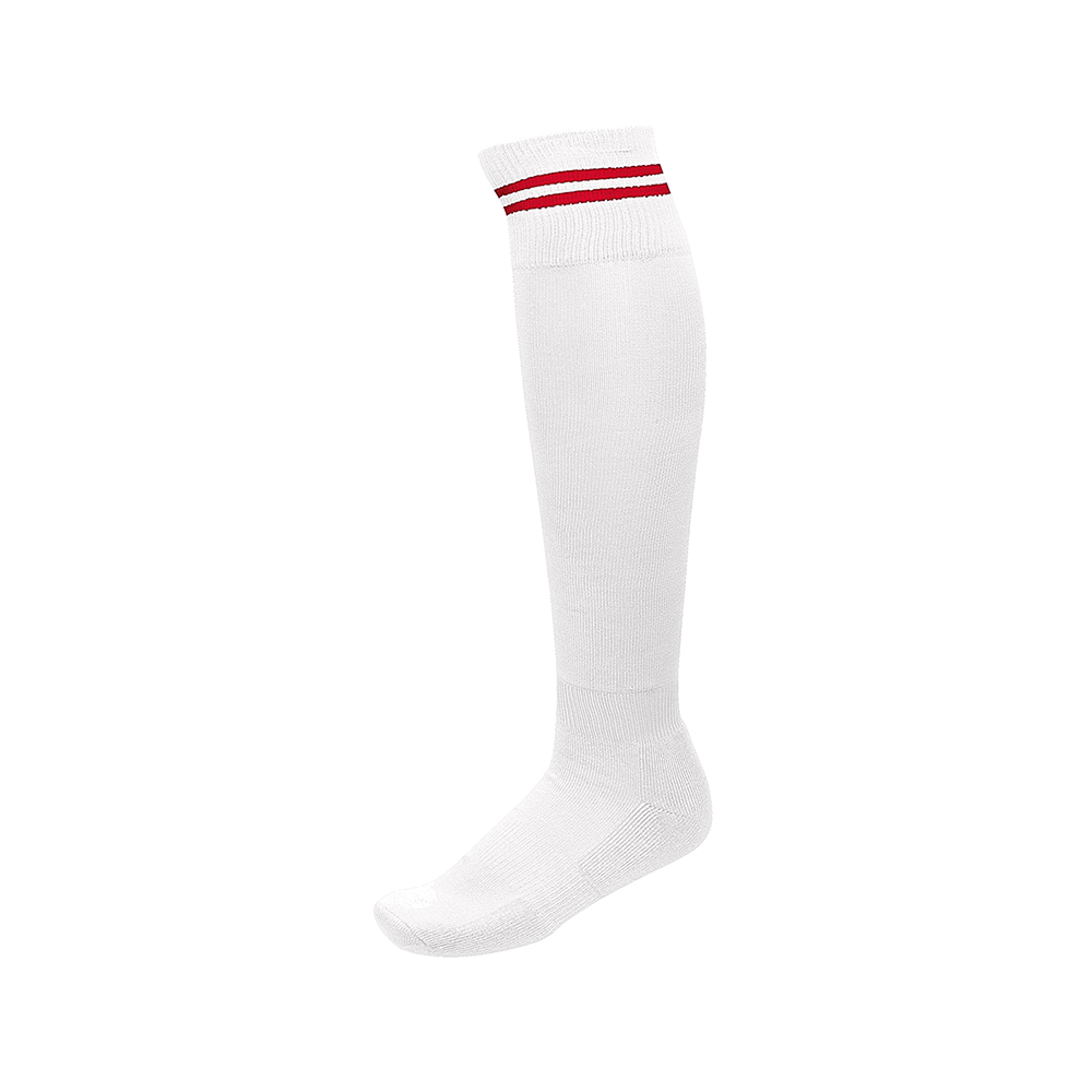 Chaussettes de Sport à Rayures - Blanc & Rouge